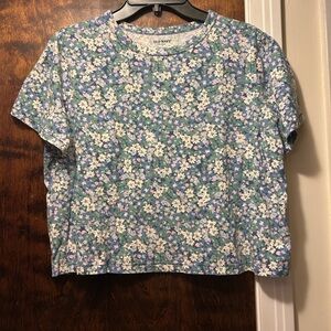 Old Navy Blue Boxy Crop T-Shirt
